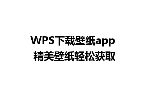 WPS下载壁纸app 精美壁纸轻松获取