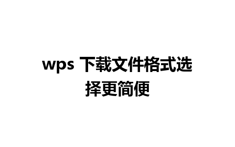 wps 下载文件格式选择更简便