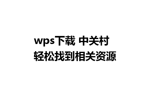 wps下载 中关村  轻松找到相关资源