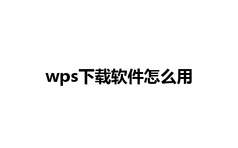 wps下载软件怎么用 