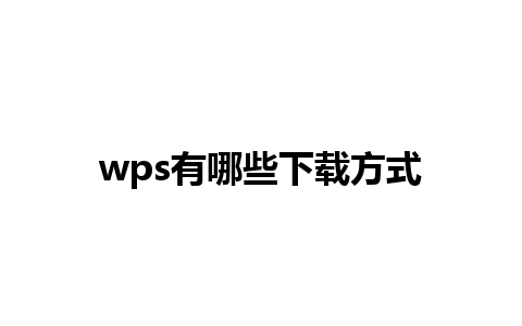 wps有哪些下载方式