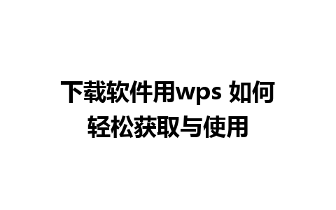 下载软件用wps 如何轻松获取与使用