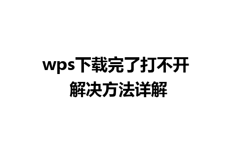 wps下载完了打不开 解决方法详解