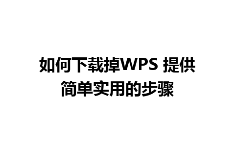 如何下载掉WPS 提供简单实用的步骤