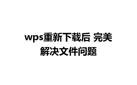 wps重新下载后 完美解决文件问题