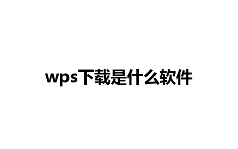 wps下载是什么软件