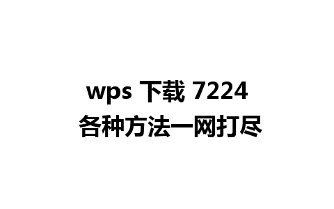 wps 下载 7224 各种方法一网打尽