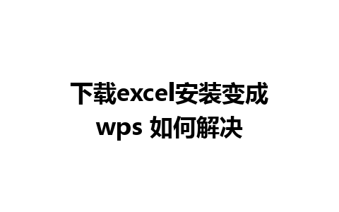 下载excel安装变成wps 如何解决