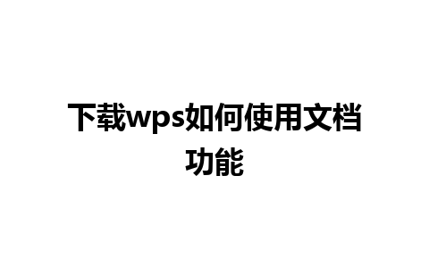 下载wps如何使用文档功能