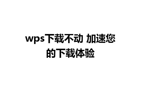 wps下载不动 加速您的下载体验