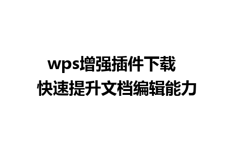 wps增强插件下载  快速提升文档编辑能力