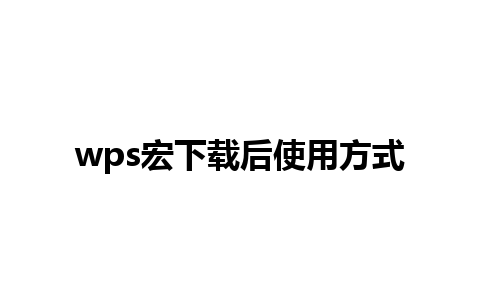 wps宏下载后使用方式