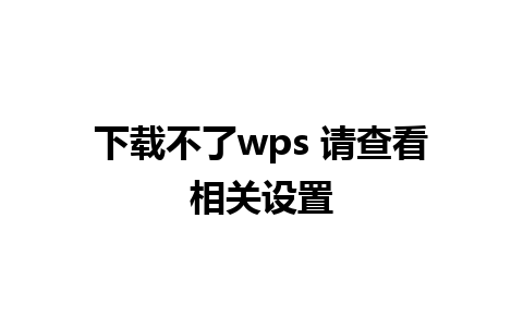 下载不了wps 请查看相关设置