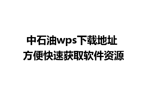 中石油wps下载地址 方便快速获取软件资源