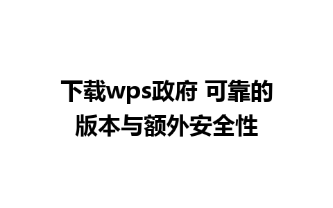 下载wps政府 可靠的版本与额外安全性