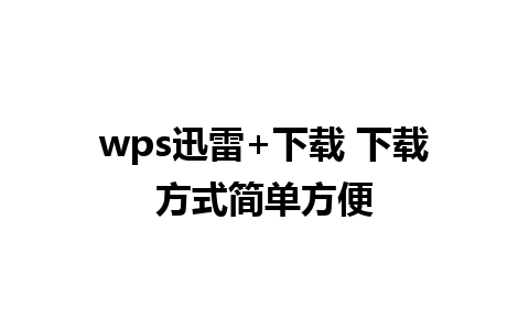 wps迅雷+下载 下载方式简单方便