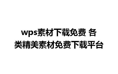 wps素材下载免费 各类精美素材免费下载平台