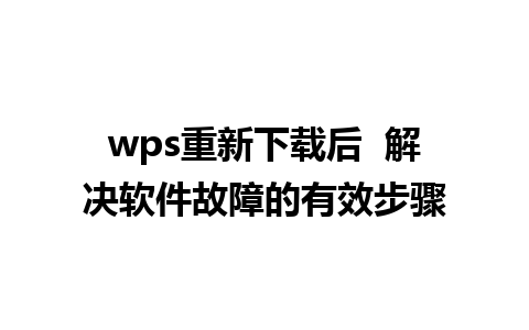 wps重新下载后  解决软件故障的有效步骤