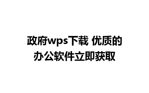 政府wps下载 优质的办公软件立即获取