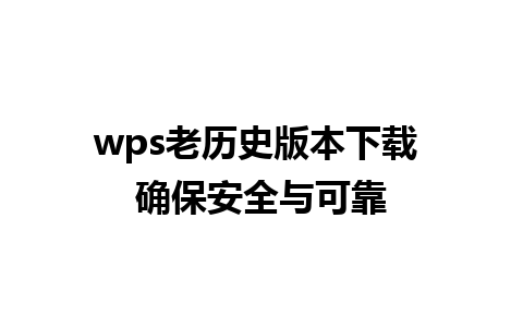 wps老历史版本下载 确保安全与可靠 
