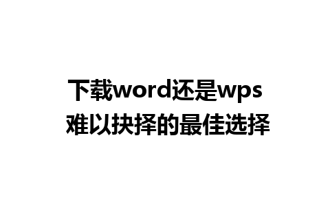 下载word还是wps 难以抉择的最佳选择