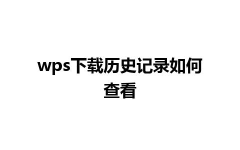 wps下载历史记录如何查看