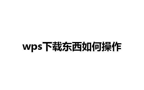 wps下载东西如何操作