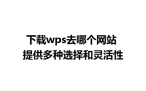 下载wps去哪个网站 提供多种选择和灵活性