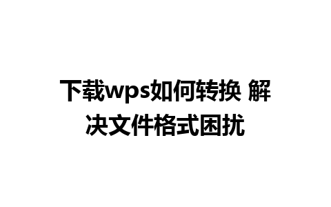 下载wps如何转换 解决文件格式困扰