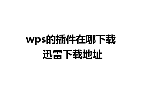 wps的插件在哪下载 迅雷下载地址