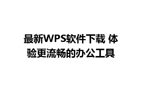 最新WPS软件下载 体验更流畅的办公工具