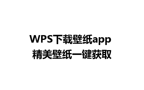 WPS下载壁纸app 精美壁纸一键获取