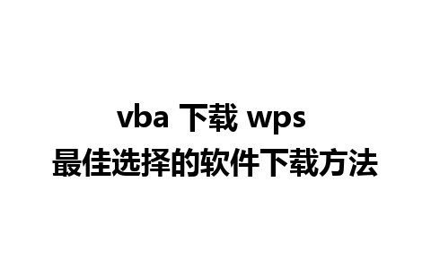 vba 下载 wps 最佳选择的软件下载方法