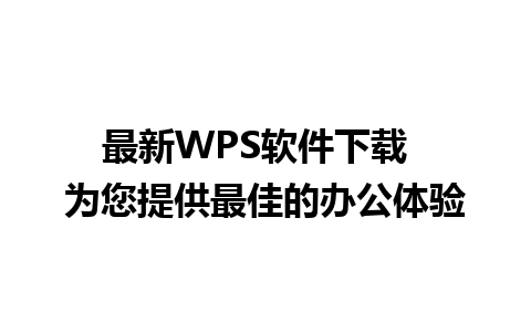 最新WPS软件下载  为您提供最佳的办公体验