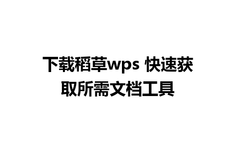 下载稻草wps 快速获取所需文档工具