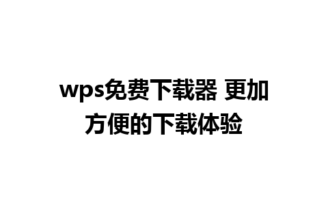 wps免费下载器 更加方便的下载体验