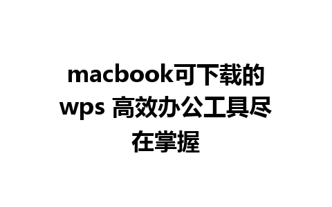 macbook可下载的wps 高效办公工具尽在掌握