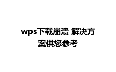 wps下载崩溃 解决方案供您参考