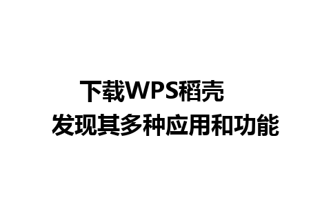 下载WPS稻壳    发现其多种应用和功能