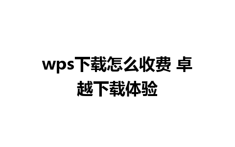 wps下载怎么收费 卓越下载体验