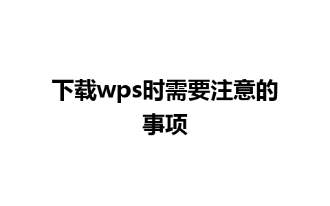 下载wps时需要注意的事项