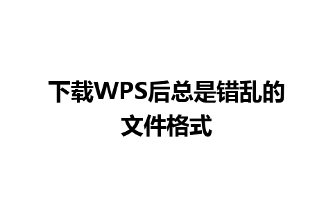 下载WPS后总是错乱的文件格式