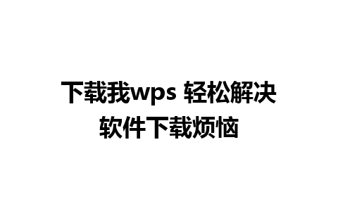 下载我wps 轻松解决软件下载烦恼