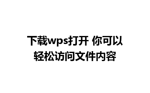 下载wps打开 你可以轻松访问文件内容