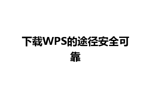 下载WPS的途径安全可靠