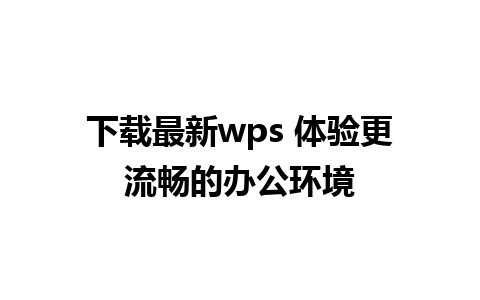 下载最新wps 体验更流畅的办公环境