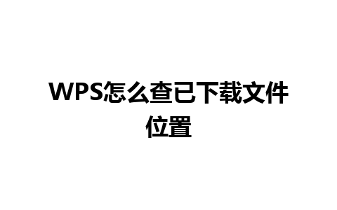 WPS怎么查已下载文件位置 