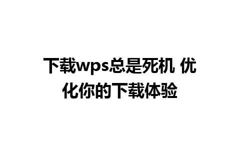 下载wps总是死机 优化你的下载体验