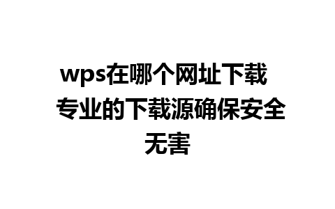 wps在哪个网址下载  专业的下载源确保安全无害