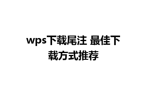 wps下载尾注 最佳下载方式推荐